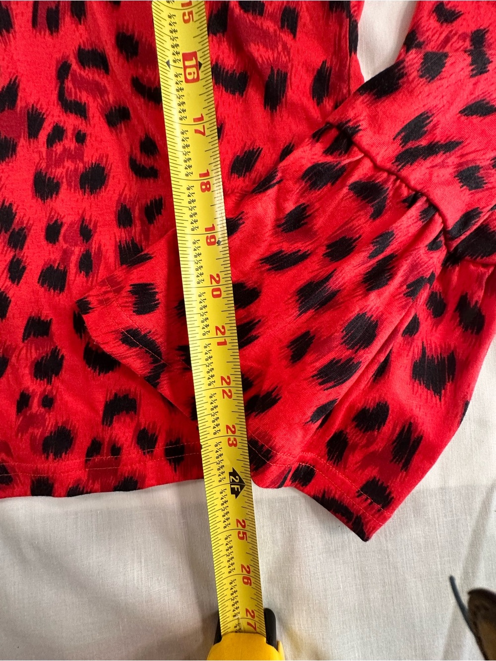 Red Leopard Print Long Sleeve Turtleneck Top boHo gypsy party - Picture 5 of 10